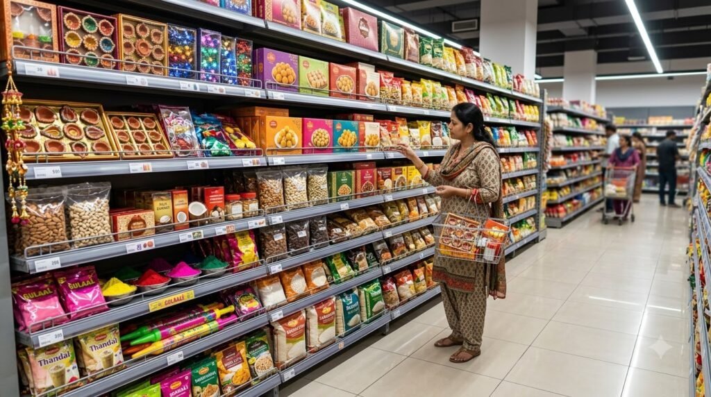 Current image: Indian Festival Grocery Checklist for Diwali, Holi, Navratri and Eid
