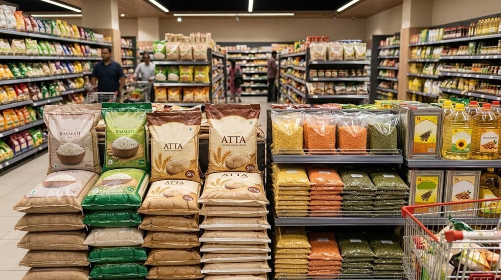 Current image: The 30-Day Indian Grocery Calculator: How Much Rice, Atta, Dal and Oil Does a Family of 2, 4 or 6 Need?